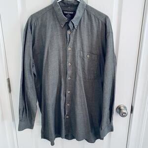 Thunder Shirt Mens Large Gray Button Down Long Sleeve Pocket Casual Classic L